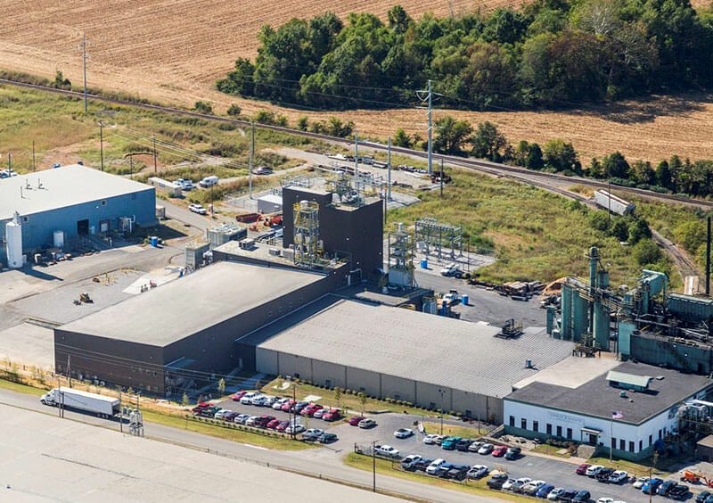 Aerial view of the new plant